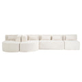 Upholstered Sofa Free Combined Sofa Couch With 2 Chaise Lounge And Five Back Pillows For Living Room